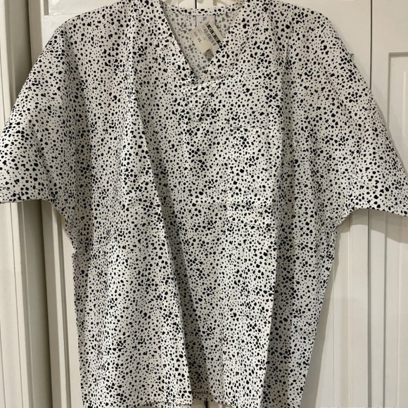 S.C.R.U.B.S. Scrub TOP XL Women's Black White BUNDLE of 2 Medical Nurse Uniform - Picture 5 of 10